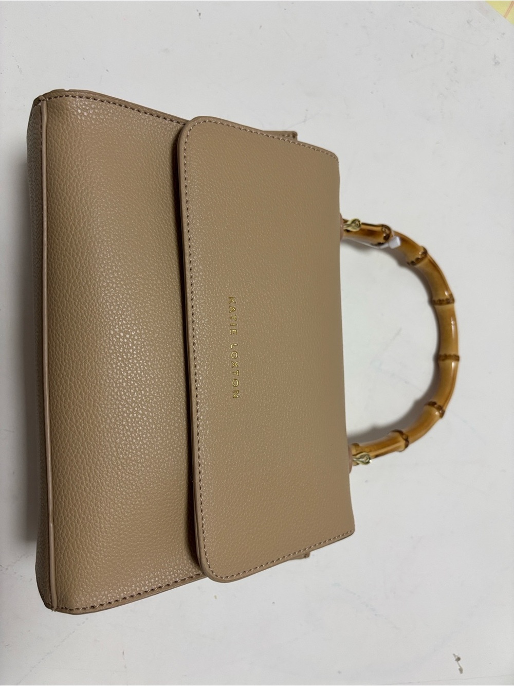 KATIE LOXTON Tan Bamboo-Handle Satchel